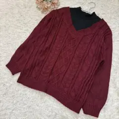 CECIL McBEE ニット レイヤード風 Fサイズ（B168）