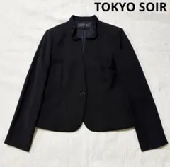 極美品 東京ソワール SOIR PERLE フリル襟 フォーマル ジャケット