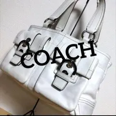 cm10 COACH ハンドバッグ 本革 白