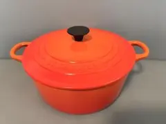 LE CREUSET 鋳鉄 両手鍋 シグニチャーココットロンド20cm オレンジ