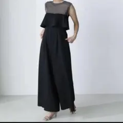 NATURALBEAUTYBASIC フレアオールインワン　ベアトップ　肩紐ありのサムネイル