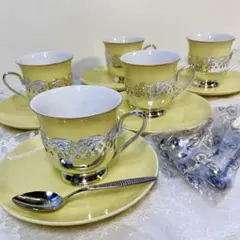 昭和レトロ　未使用　 カップ& ソーサー　ティースプーン付き　 洋食器 セット