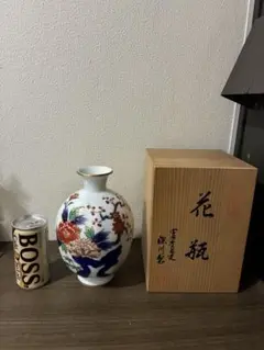 九谷焼 陶源製 高砂双魚耳 華入(花瓶)共箱付 - メルカリ