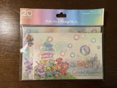 ディズニーシー　ダッフィー　カラフルハピネス　ポストカード・クリアホルダーセット