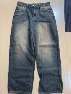 aptaptap ダークブルー ワイドレッグデニム M