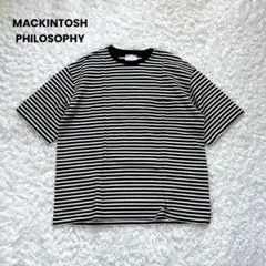 美品 マッキントッシュ Tシャツ ボーダー ネイビー コットン ゆったり L