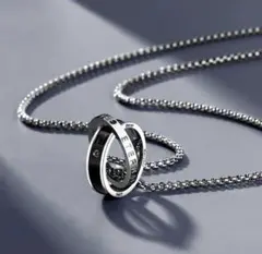 二重リングデザイン ネックレス