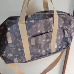 ムーミンデザイン ボストンバッグ ブラウン