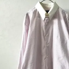 PLAYBOY シャツ 長袖 ストライプ 胸ポケット シンプル スーツ 大きめのサムネイル