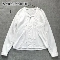 NARACAMICIE イタリア製 ボウタイ付きシャツ ホワイト Sのサムネイル