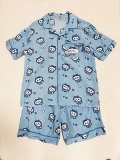 【即購入可】ちいかわ　ハチワレ　パジャマ 上下セット 半袖 半ズボン　青　水色のサムネイル