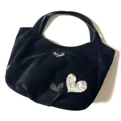 【美品】シンクビー　ロックハート　トートバッグ　鞄　スパンコール　起毛生地　黒のサムネイル