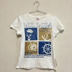 LIZ LISA doll マリン柄 半袖Tシャツ 平成 y2kホワイト　フリーのサムネイル