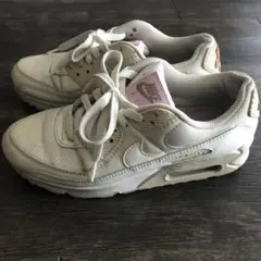 NIKE ナイキ　エアマックス 90 スニーカー　ベージュ×ピンク　24.5