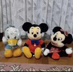 ミッキー、ミニー、ドナルドダック レトロ ぬいぐるみセット