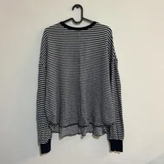 Discoat ボーダーワッフル長袖カットソー M