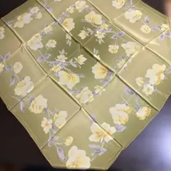 新品！mila schön 大判花柄スカーフ イエローオリーブグリーン