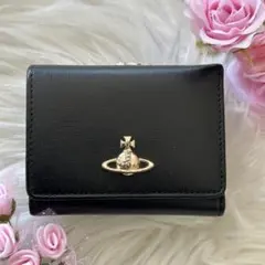 美品✨Vivienne Westwood 三つ折り財布 ブラック レザー
