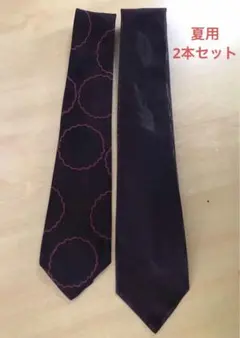 美品★ラス　夏ネクタイ　絹　羽　ボルドー　ヴィンテージ　昭和レトロ　まとめ売り