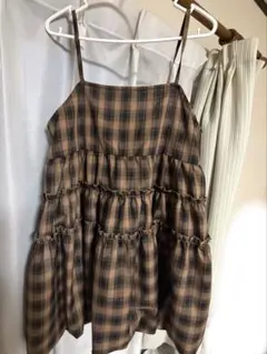 【w closet】 ビスチェ チェック柄 フリル F