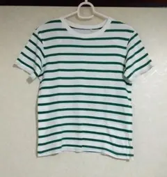 ボーダー柄 半袖Tシャツ グリーン ホワイト 150サイズのサムネイル