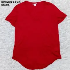 HELMUT LANG♦USA製 Uネック 半袖 カットソー 赤 Lのサムネイル