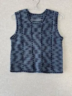 【ハンドメイド】透かし編みノースリーブベスト ♡Mサイズ