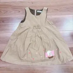 ミキハウス コーデュロイ ワンピース ジャンパースカート うさぎ 110 100