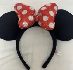 ミニーマウスカチューシャ スパンコール 赤