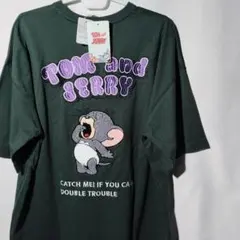 新品 Tシャツ L タフィー あくび トムとジェリー サガラ 刺繍 ビッグシルエ