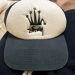 説明欄確認！Stussy クラウンロゴ メッシュキャップ ブラック ホワイト