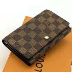 ルイヴィトン ダミエ エベヌ ポルトモネ トレゾール 折り財布 A74