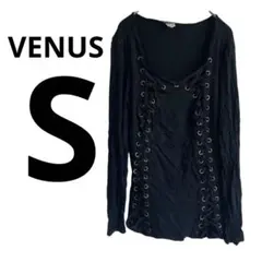 ⭐️一点限り⭐️VENUS 【S】黒 レースアップ長袖Tシャツ
