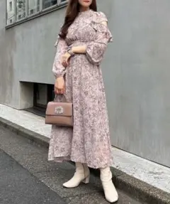 INGNI 花柄オープンショルダーワンピース