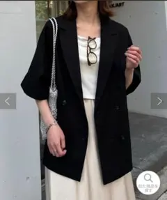 リネン混ゆったりシャツジャケット　黒　CIAOPANIC TYPYのサムネイル