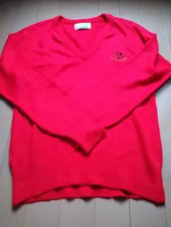 HAWAIIAN CARDINAL Vネック 長袖 ニット レッド