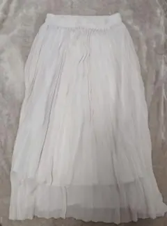 Earth プリーツスカート ホワイト