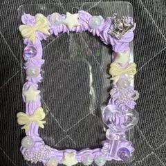 デコ硬質ケース トレカケース パープル×ホワイト　 ホイップデコ