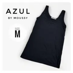 【アズール】✨美品✨ビジュー タンクトップ 黒 M シンプル インナーのサムネイル