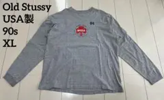 XL 紺タグ Old Stussy 90s USA製 長袖Tシャツ ロンT 灰