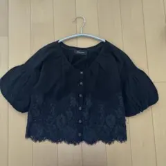 GRAND TABLE カーディガン　レース　ボレロ　ブラックのサムネイル