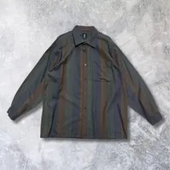 長袖シャツ デザインシャツ ストライプ ウール100% vintage 日本製