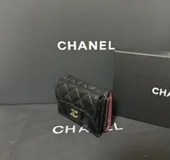 CHANELノベルティコンパクト財布ブラックレザー