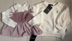 新品　90cm イーストボーイ　裏起毛トレーナー　カットソー　アイボリピンク