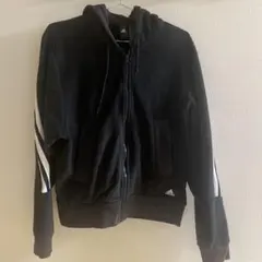 adidas ブラック ジップアップパーカー S