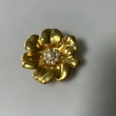 KENZOケンゾー ヴィンテージフラワー ブローチ パール ゴールド花