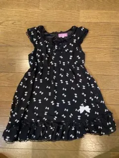 子供服　ワンピース　黒リボン