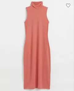 【新品】H&M ハイネックボディコンワンピース XS コーラルオレンジ