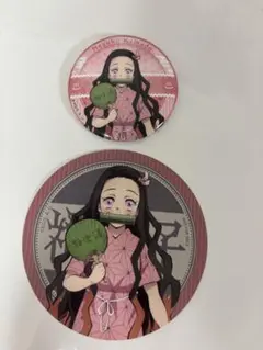 鬼滅の刃　竈門禰豆子　極楽湯缶バッジ コースター