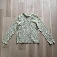 GU レース ブラウス ライトグリーン